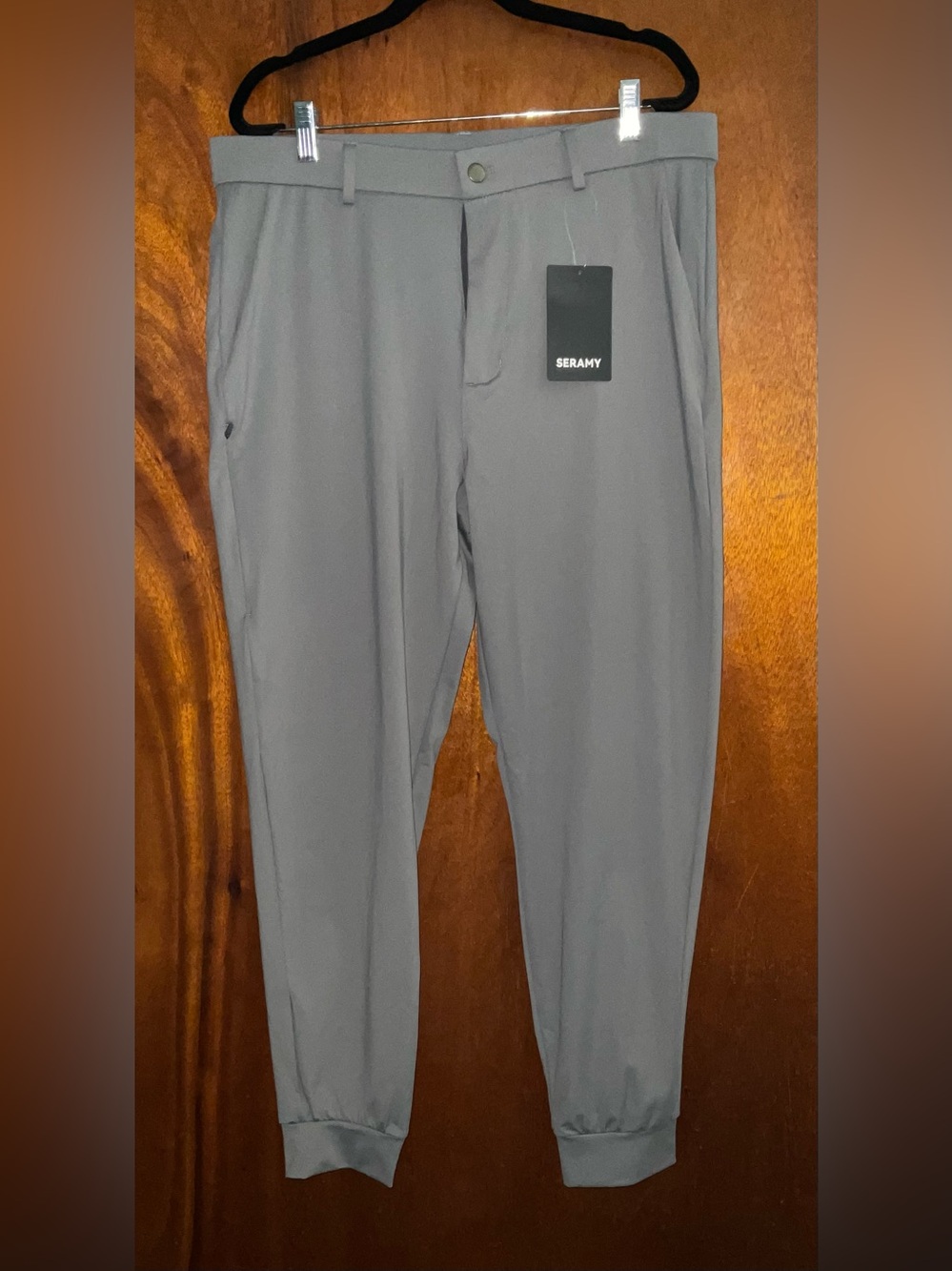 Men's Gray Jogger-Style Chinos